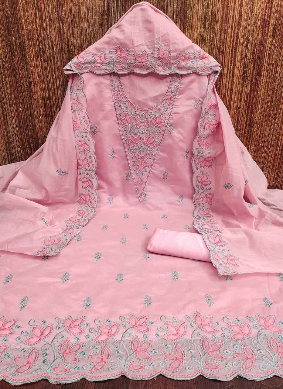 Siyapati 104 Heavy Chanderi Embroidery Designer Non Catalogue suits (5 pcs set )