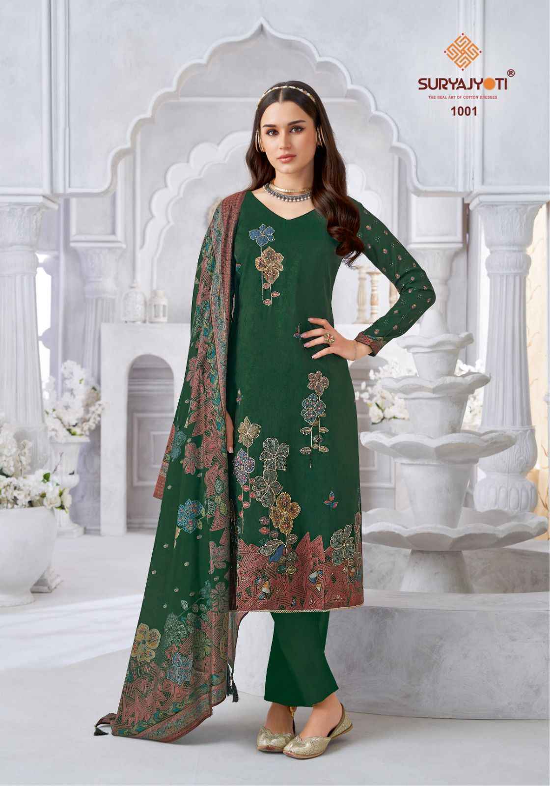 SuryaJyoti Krithi Vol 1 Wholesale - Cotton Dress Material ( 6 pcs Catalogue )