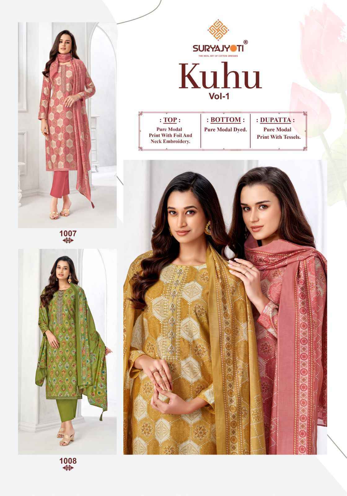 Suryajyoti Kuhu Vol 1 Wholesale Ladies Dress Material Online ( 8 Pcs Catalogue )