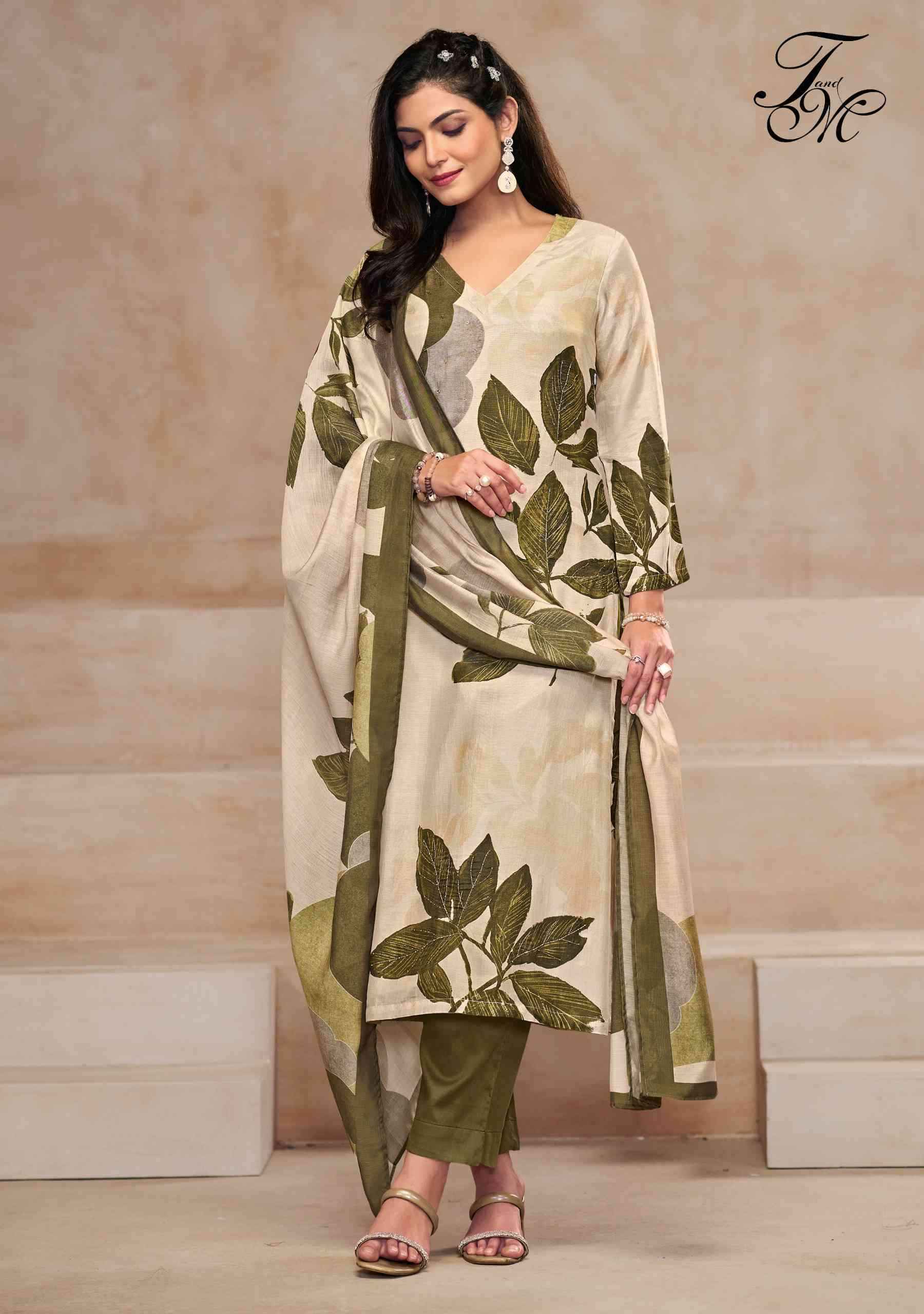 T And M Designer Sagarika Fancy Muslin Silk Suit Catalog Dealer