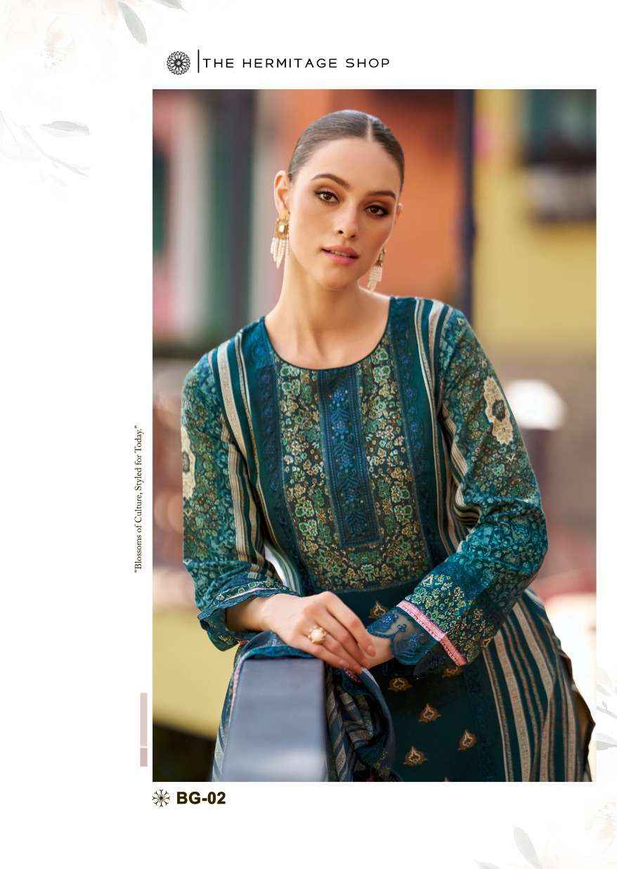 The Hermitage Shop Bagh Vol 2 Wholesale Pure Jam Satin Dress Material ( 6 Pcs Catalog )