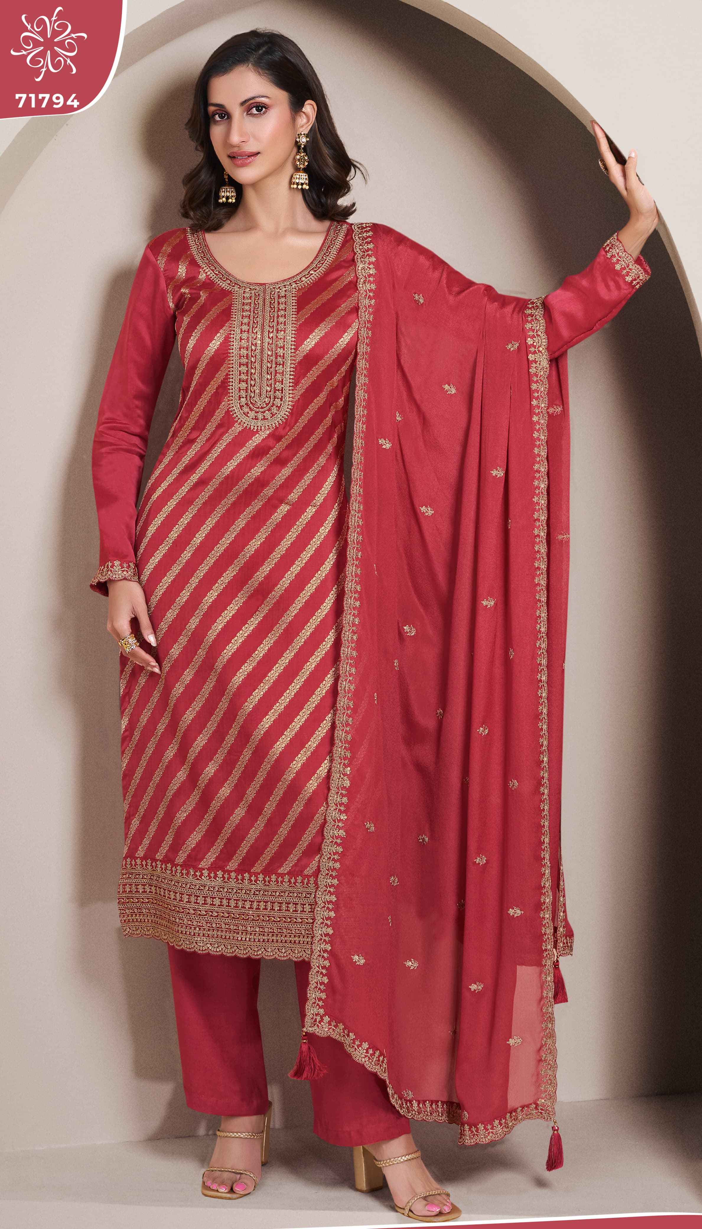 Vinay Fashion Kuleesh Silky 6 Wholesale Designer Salwar Kameez (4 Pcs Catalogue )
