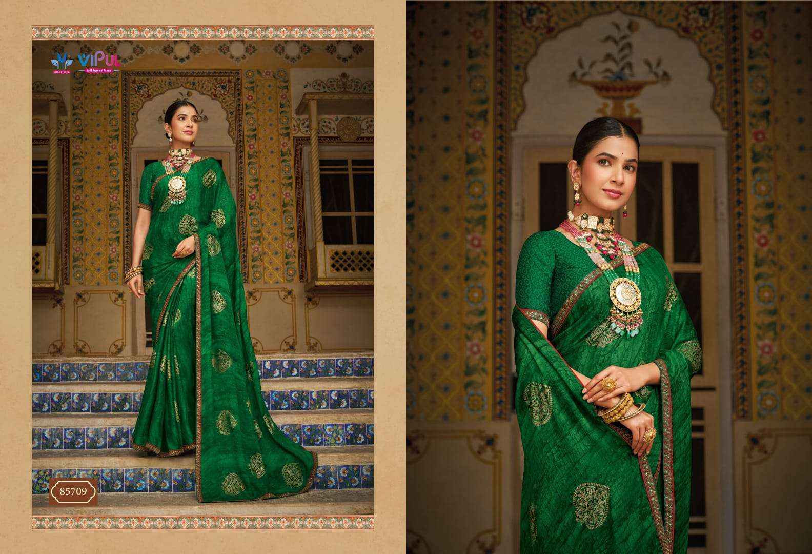 Vipul Sugandha Vol 3 85707 TO 85710 Designer Style Georgette Saree Wholesale Price ( 4 Pcs Catalog )