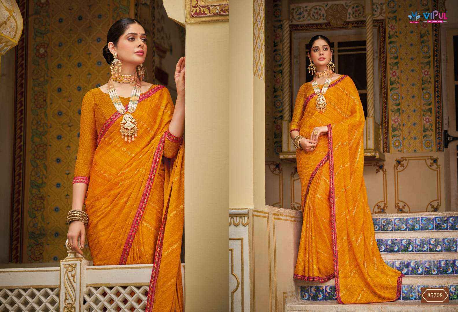Vipul Sugandha Vol 3 85707 TO 85710 Designer Style Georgette Saree Wholesale Price ( 4 Pcs Catalog )