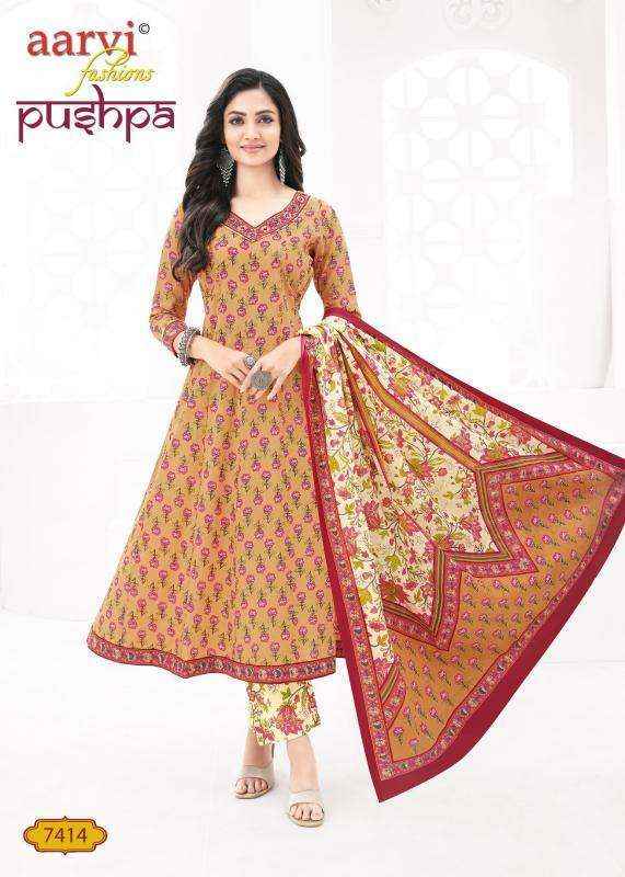 Aarvi Fashion Pushpa Vol 1 Anarkali Cotton Readymade Suits ( 8 Pcs Catalogue )