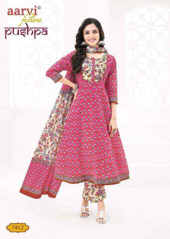 Aarvi Fashion Pushpa Vol 1 Anarkali Cotton Readymade Suits ( 8 Pcs Catalogue )