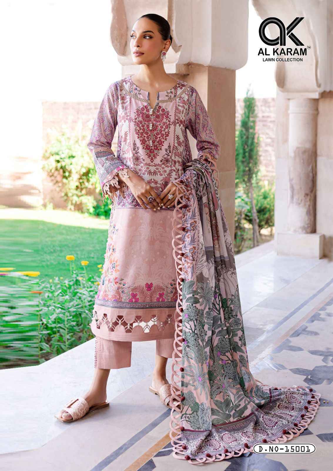 Al Karam Kesariya Vol 15 Cambric Cotton Dress Material ( 6 pcs Catalogue )