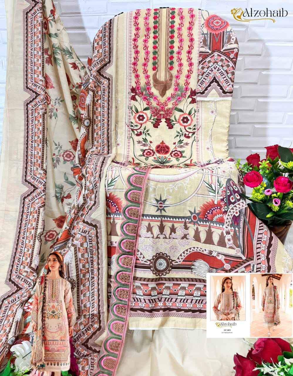 Al zohaib Queens Court Vol 3 Cotton Pakistani Suits ( 5 pcs Catalogue )