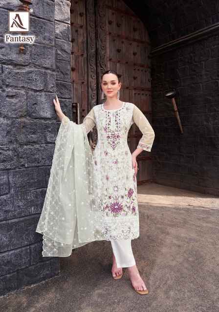 Alok Fantasy Organza Dress Material Wholesale Price ( 6 Pcs Catalog )