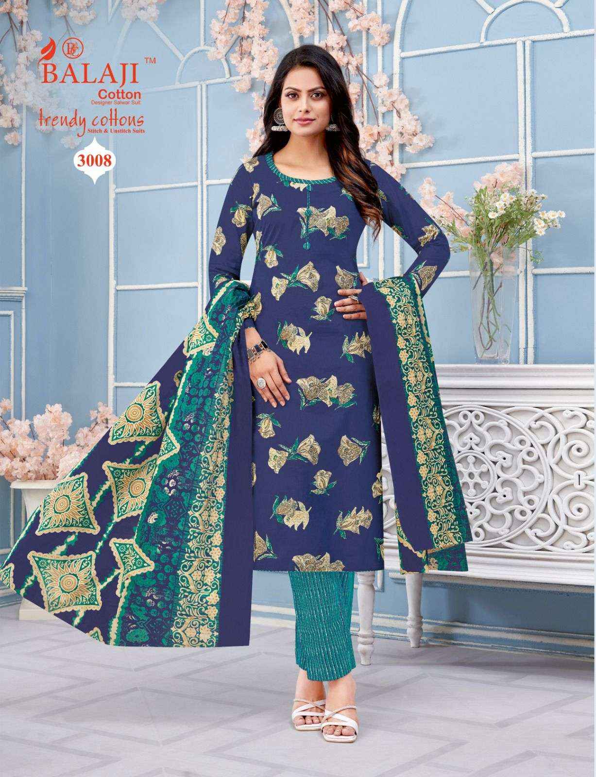 Balaji Cotton Trendy Cotton Vol 3 Printed Cotton Dress Material ( 12 Pcs Catalogue )