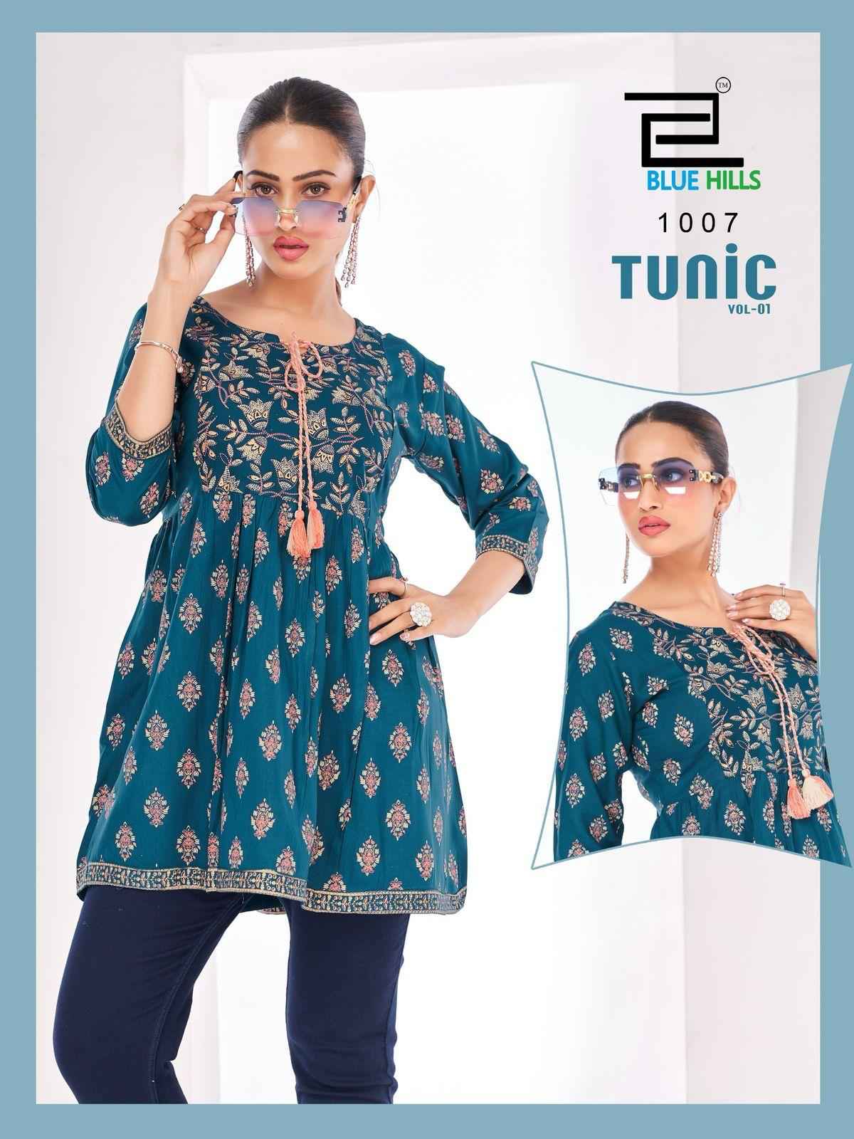 Blue Hills Tunic Vol 1 Rayon Short Top Wholesale Price ( 10 Pcs Catalogue )