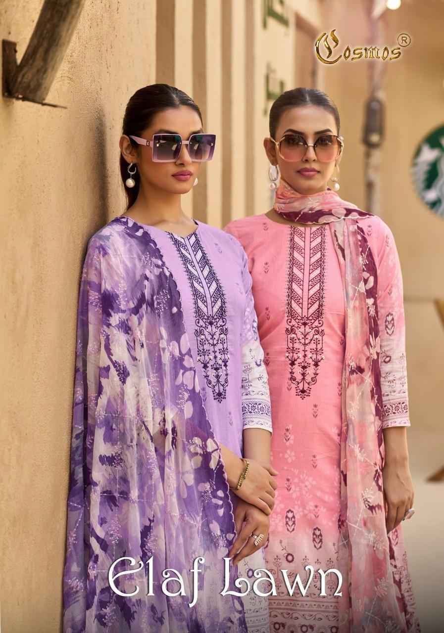 Cosmos Elaf Lawn Wholesale Cotton Dress Material Wholesale Price ( 8 pcs Catalogue )