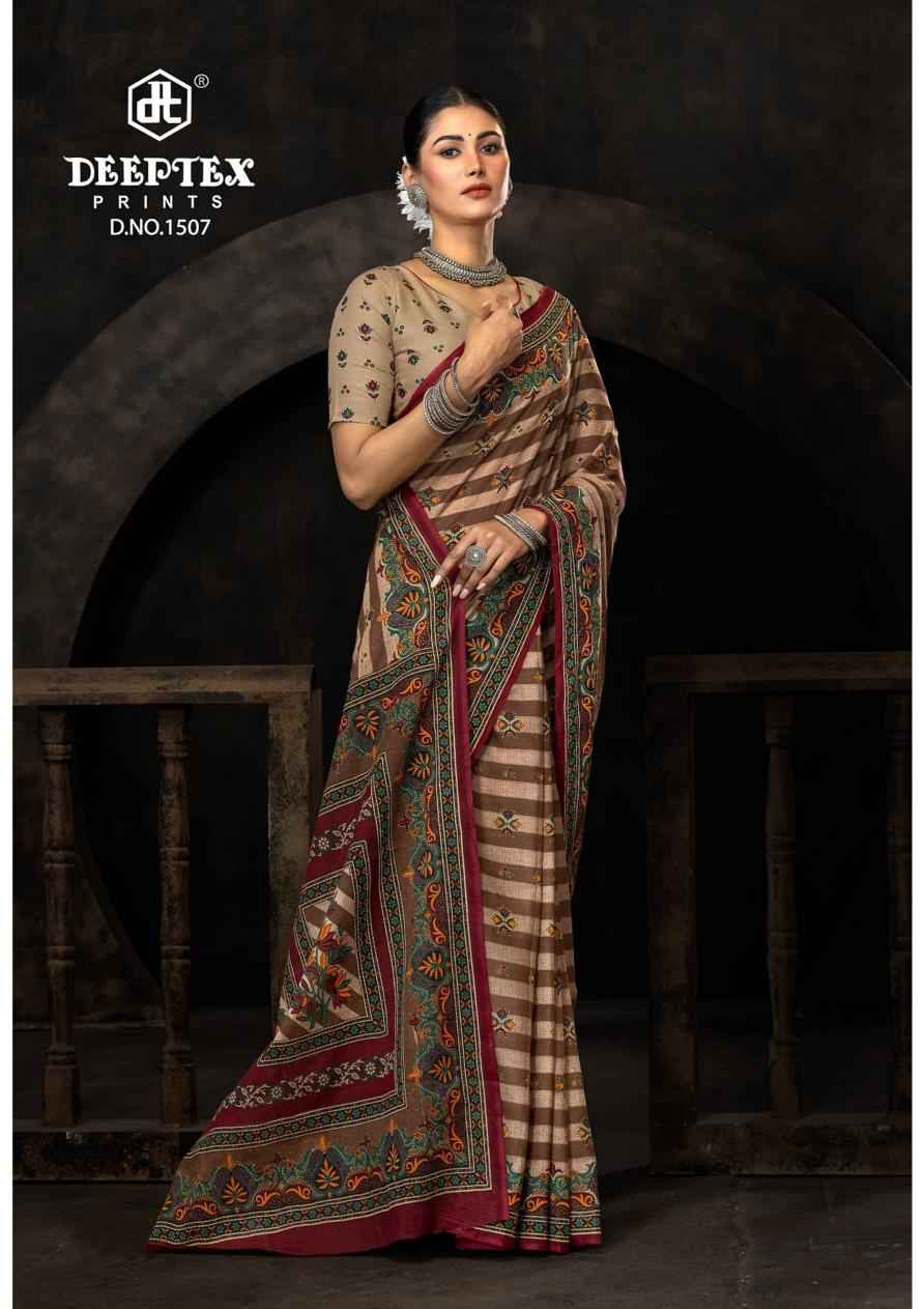 Deeptex Prime Time Vol 15 Wholesale Pure Cotton Printed Sarees ( 10 Pcs Catalogue )