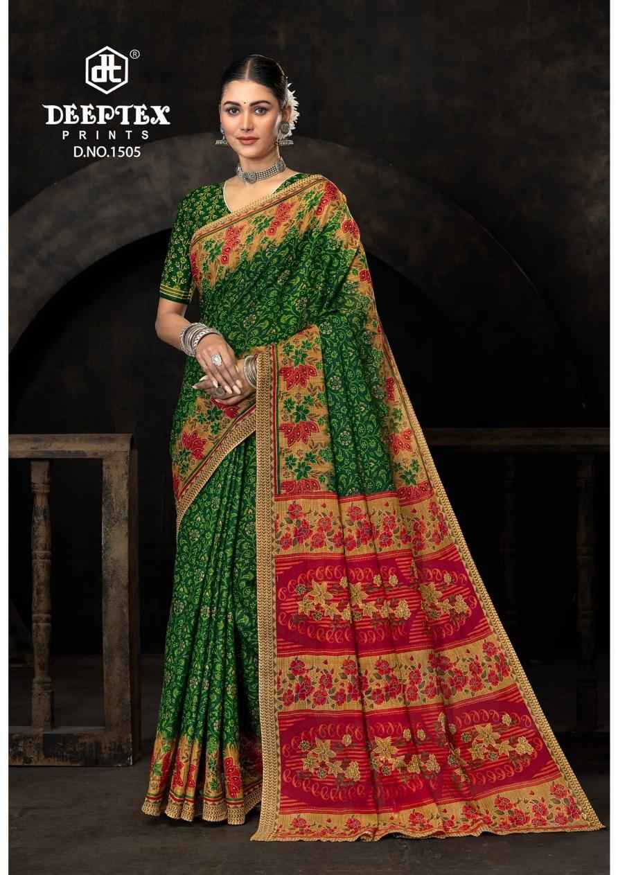 Deeptex Prime Time Vol 15 Wholesale Pure Cotton Printed Sarees ( 10 Pcs Catalogue )