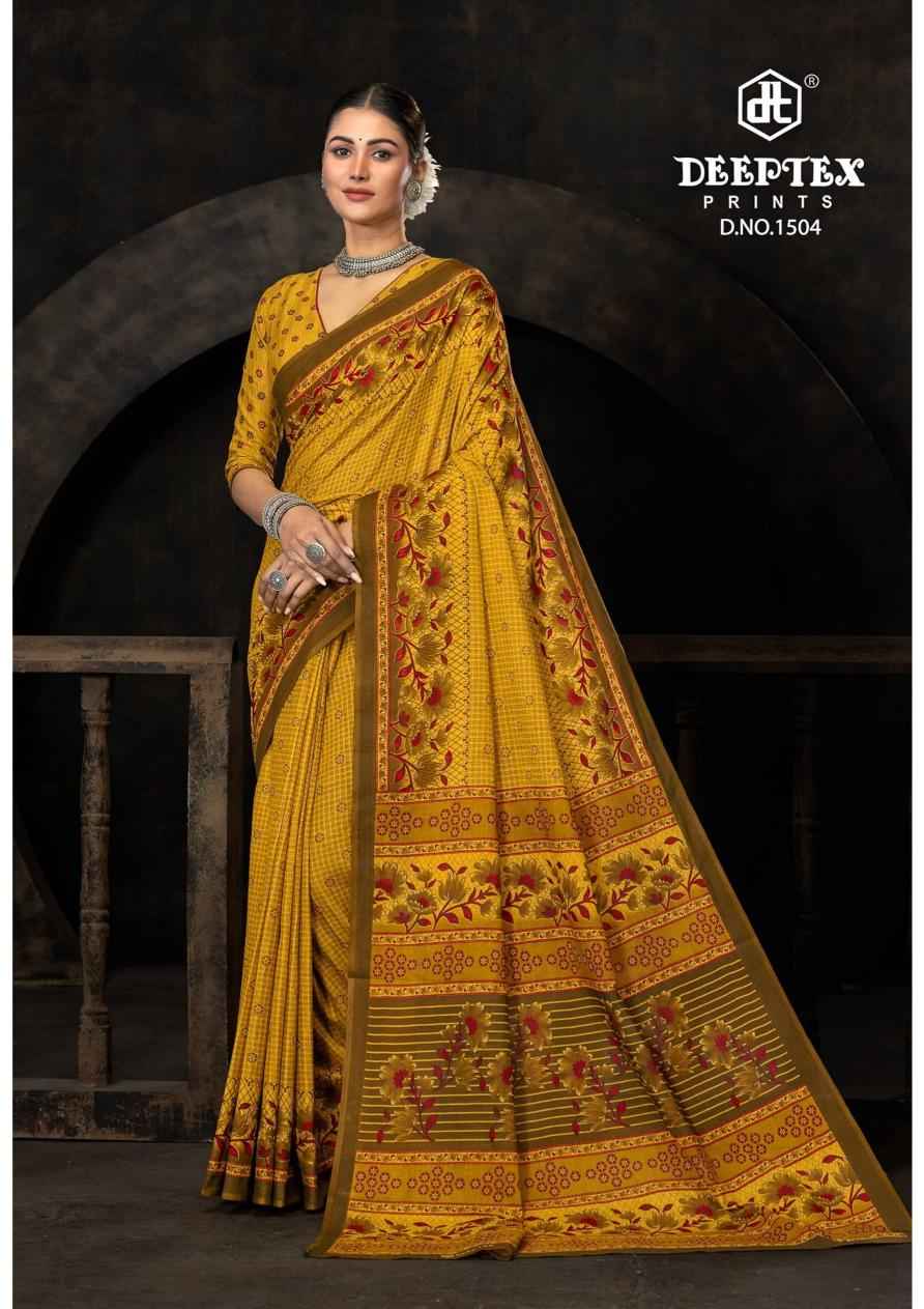Deeptex Prime Time Vol 15 Wholesale Pure Cotton Printed Sarees ( 10 Pcs Catalogue )