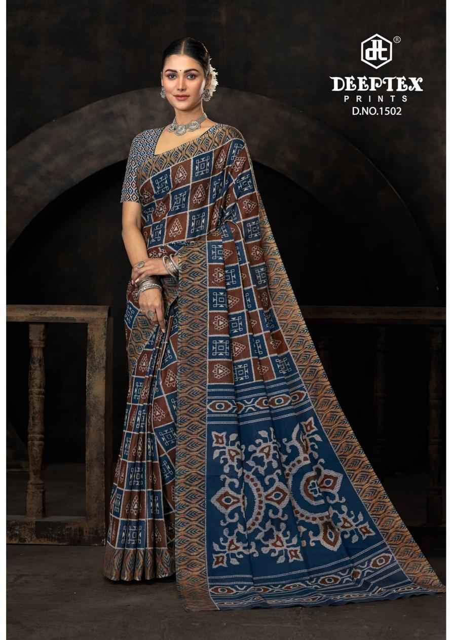 Deeptex Prime Time Vol 15 Wholesale Pure Cotton Printed Sarees ( 10 Pcs Catalogue )