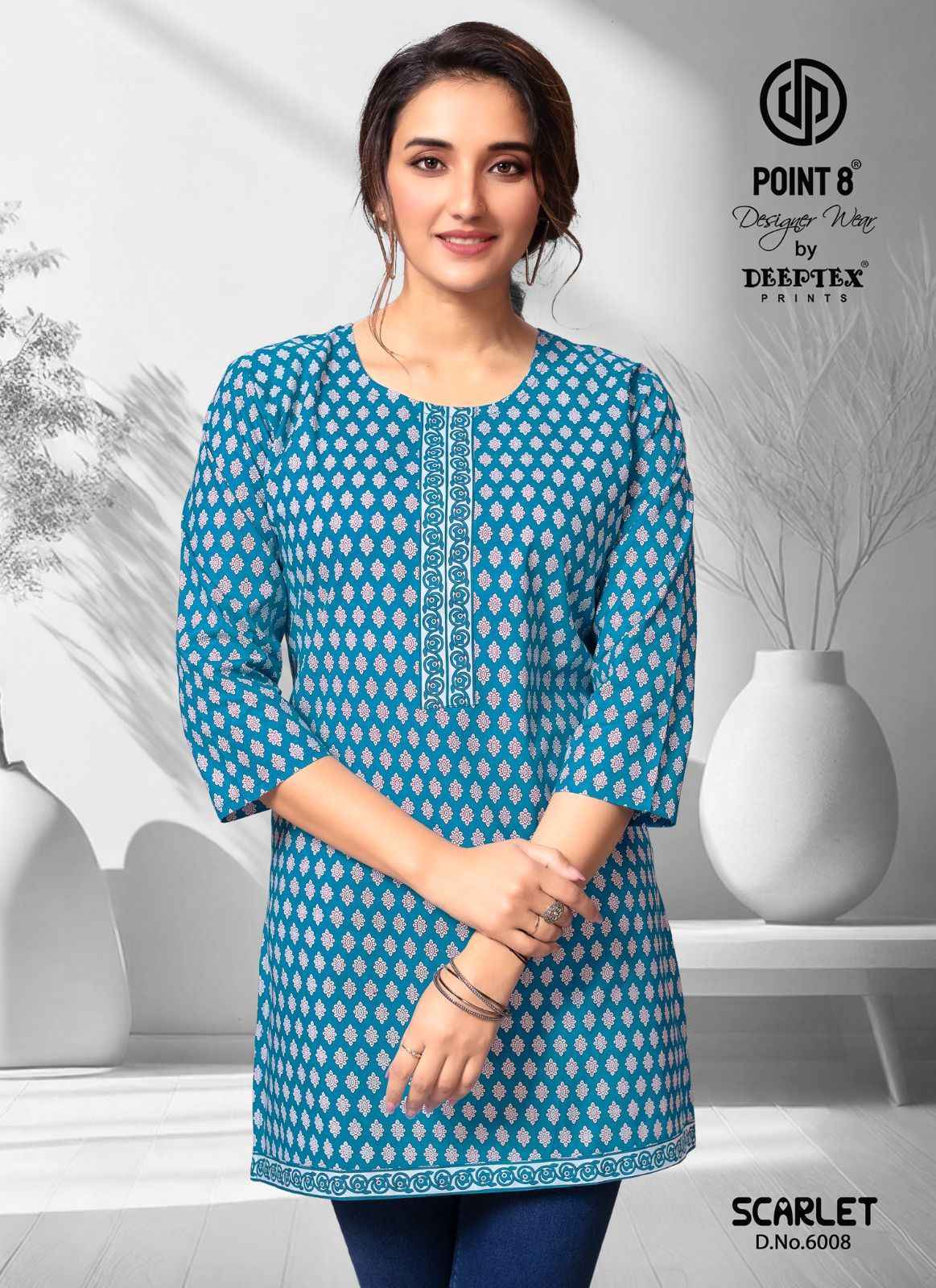 Deeptex Scarlet Vol 6 Short Cotton Tops Set Wholesale Price ( 10 Pcs Catalog )