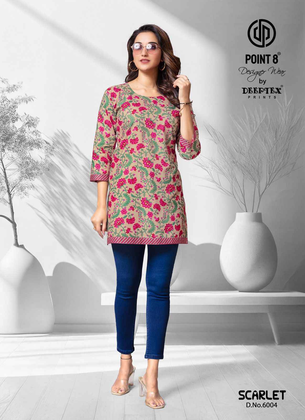 Deeptex Scarlet Vol 6 Short Cotton Tops Set Wholesale Price ( 10 Pcs Catalog )