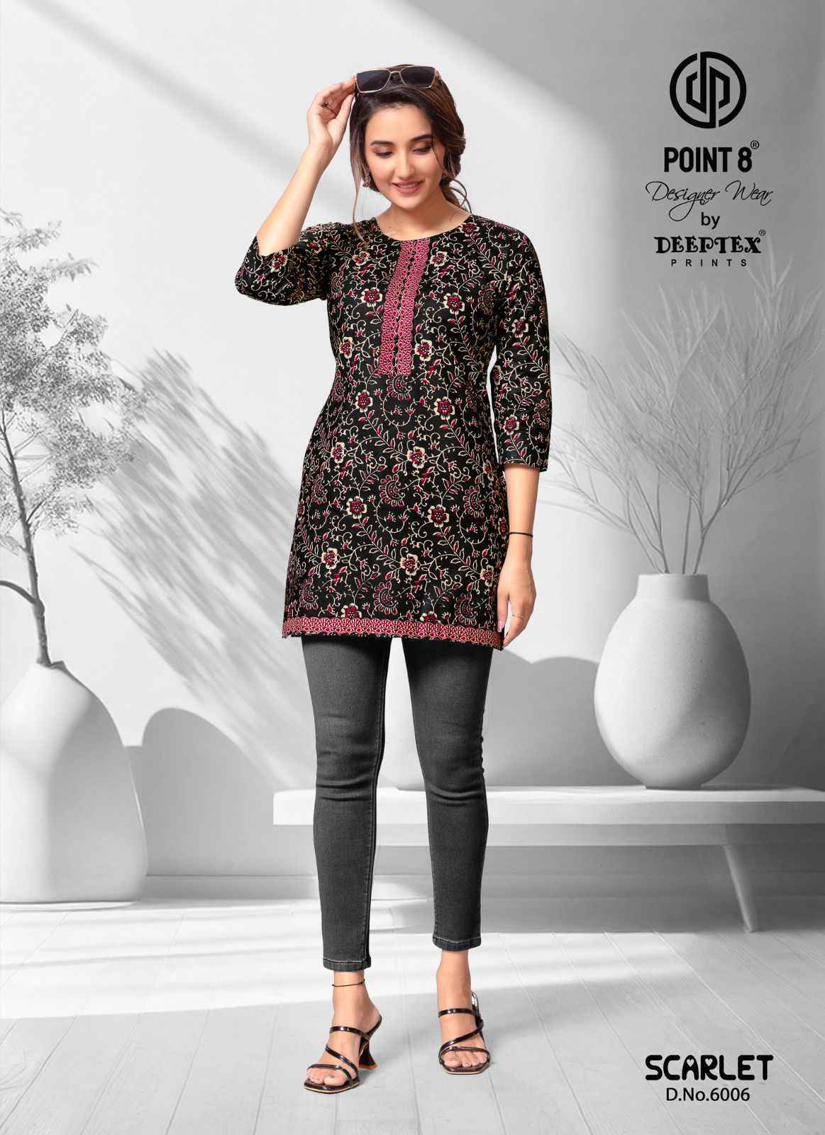 Deeptex Scarlet Vol 6 Short Cotton Tops Set Wholesale Price ( 10 Pcs Catalog )