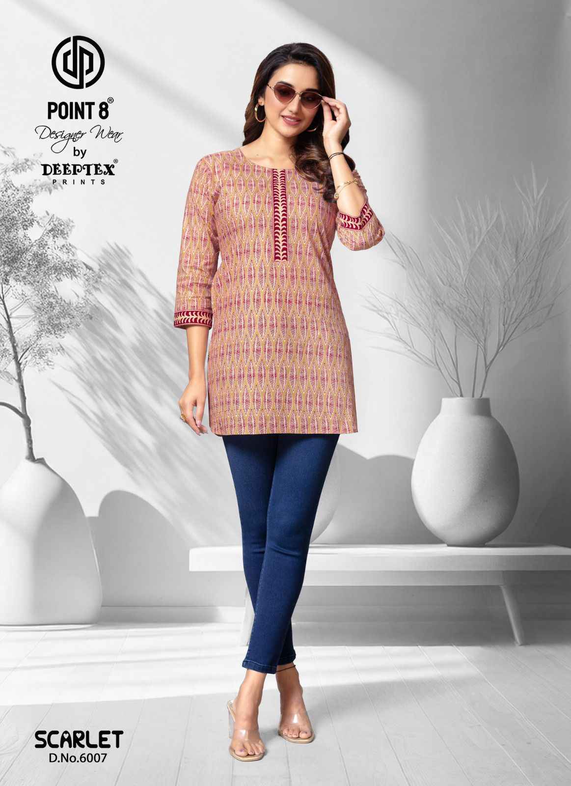 Deeptex Scarlet Vol 6 Short Cotton Tops Set Wholesale Price ( 10 Pcs Catalog )