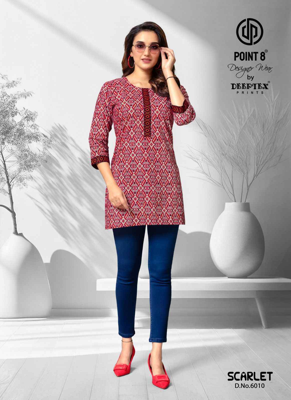 Deeptex Scarlet Vol 6 Short Cotton Tops Set Wholesale Price ( 10 Pcs Catalog )
