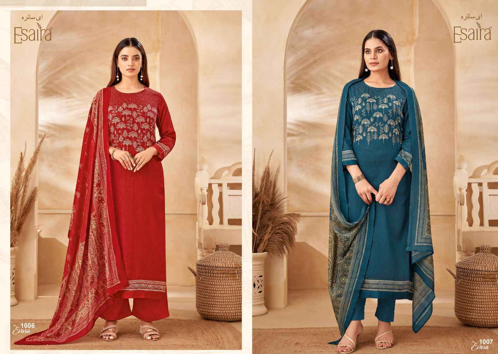 Esaira Evara Wholesale Cotton Satin Ladies Dress Material ( 8 Pcs Catalogue )
