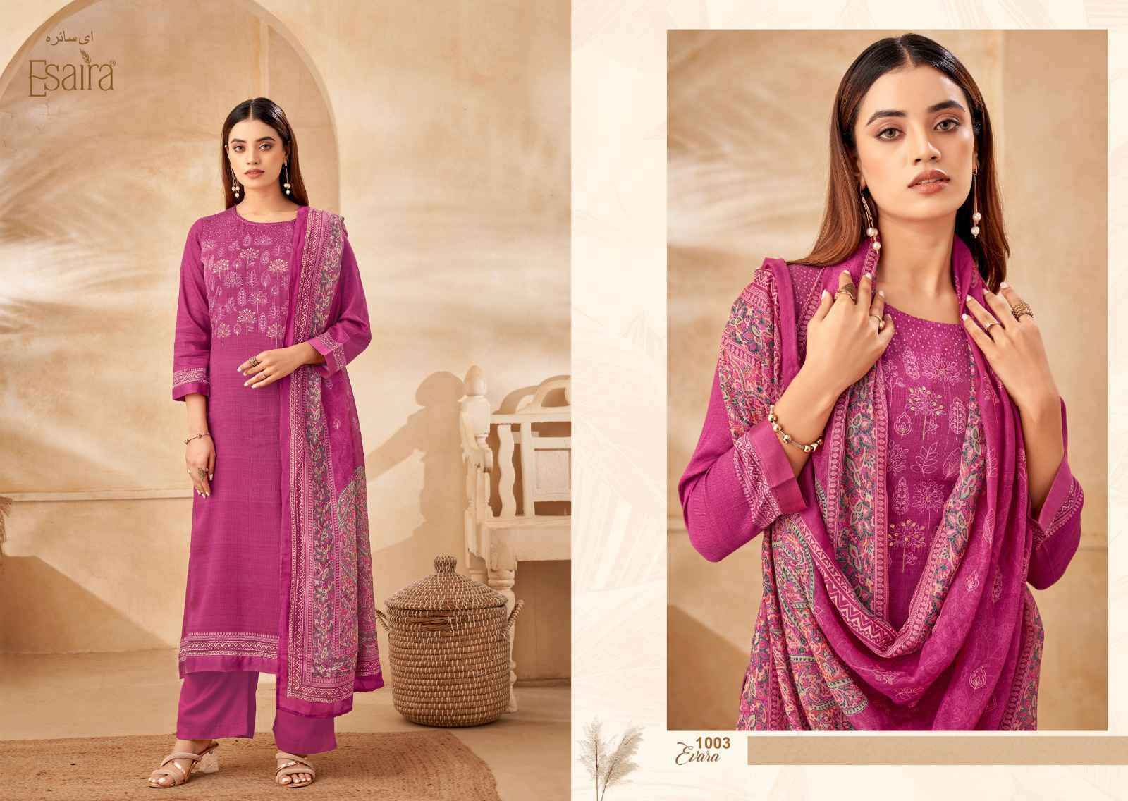 Esaira Evara Wholesale Cotton Satin Ladies Dress Material ( 8 Pcs Catalogue )