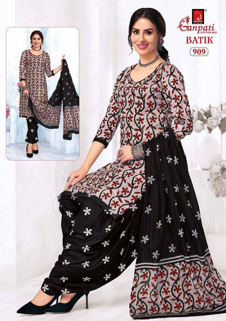 Ganpati Cotton Batik Vol 9 Wholesale Cotton Salwar Suits ( 15 pcs Catalogue )