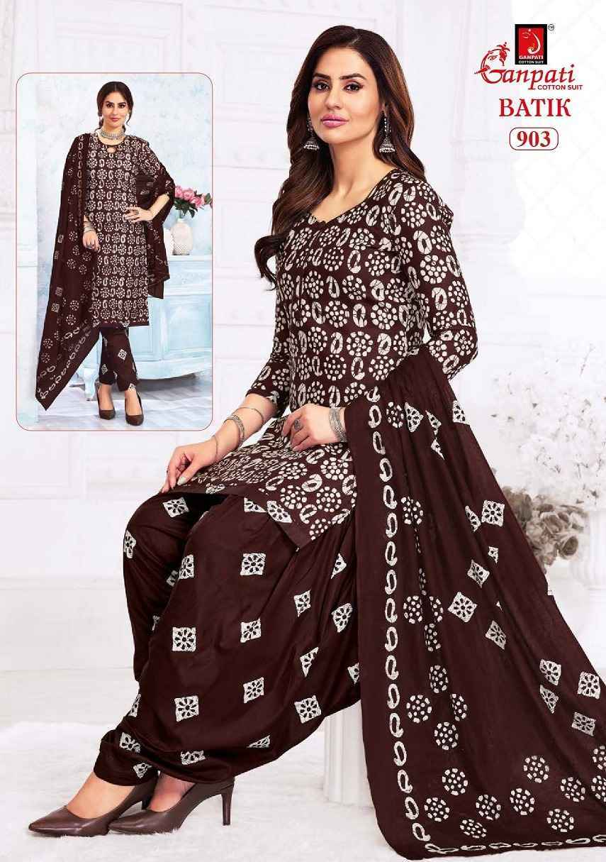 Ganpati Cotton Batik Vol 9 Wholesale Cotton Salwar Suits ( 15 pcs Catalogue )