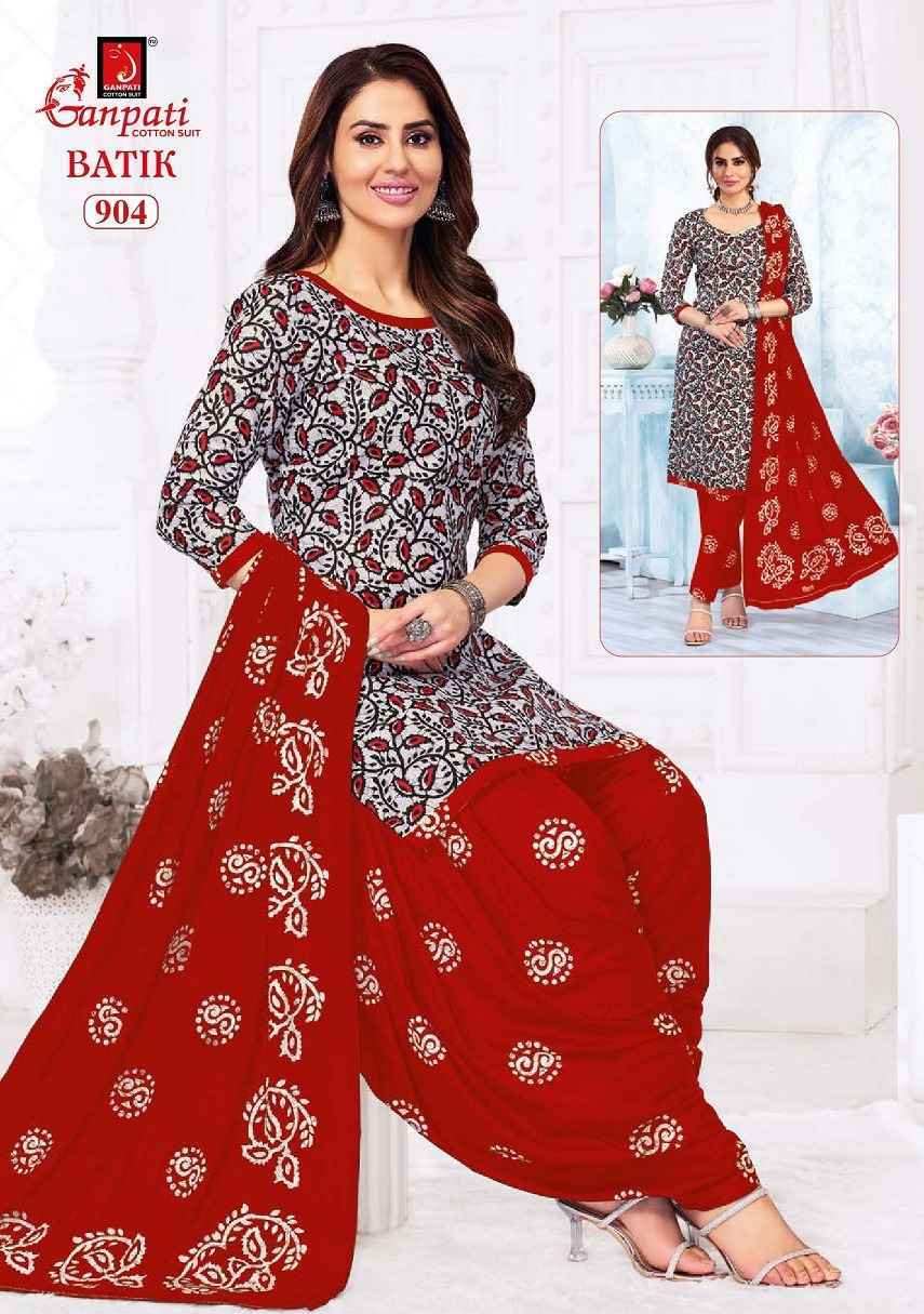 Ganpati Cotton Batik Vol 9 Wholesale Cotton Salwar Suits ( 15 pcs Catalogue )