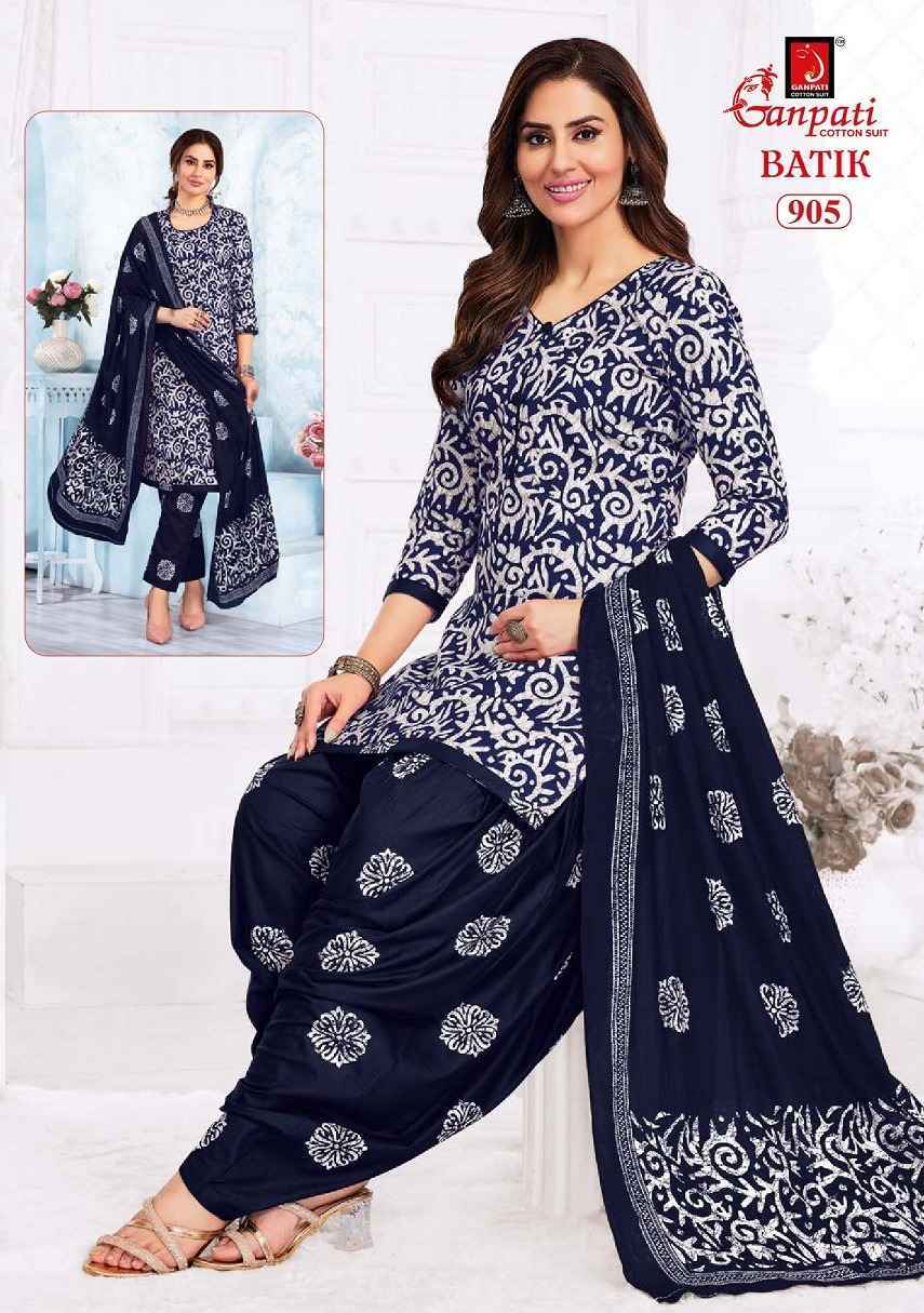 Ganpati Cotton Batik Vol 9 Wholesale Cotton Salwar Suits ( 15 pcs Catalogue )