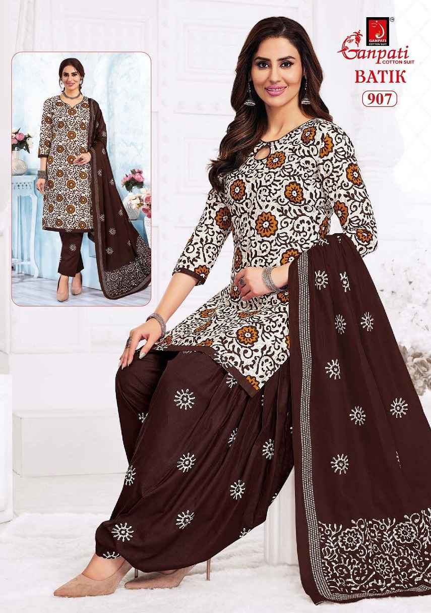 Ganpati Cotton Batik Vol 9 Wholesale Cotton Salwar Suits ( 15 pcs Catalogue )