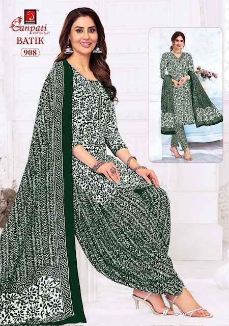 Ganpati Cotton Batik Vol 9 Wholesale Cotton Salwar Suits ( 15 pcs Catalogue )