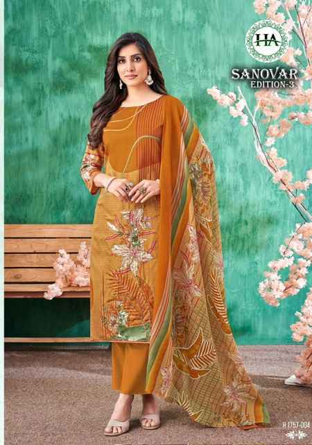 Harshit Fashion Sanovar Edition 3 Wholesale Zam Cotton Dress Material ( 6 pcs Catalogue )