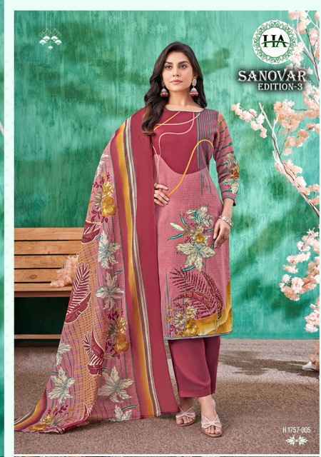 Harshit Fashion Sanovar Edition 3 Wholesale Zam Cotton Dress Material ( 6 pcs Catalogue )
