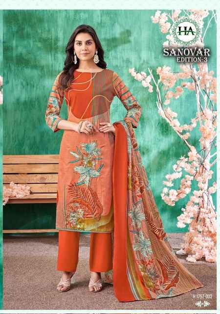 Harshit Fashion Sanovar Edition 3 Wholesale Zam Cotton Dress Material ( 6 pcs Catalogue )