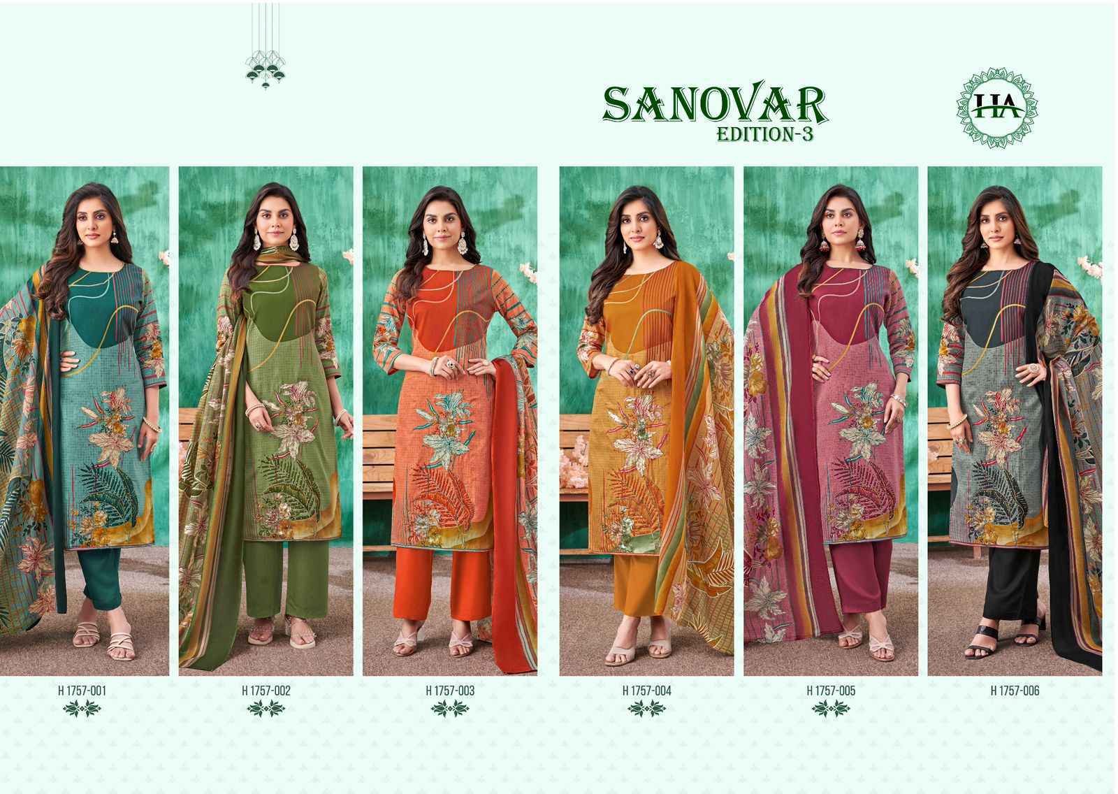 Harshit Fashion Sanovar Edition 3 Wholesale Zam Cotton Dress Material ( 6 pcs Catalogue )