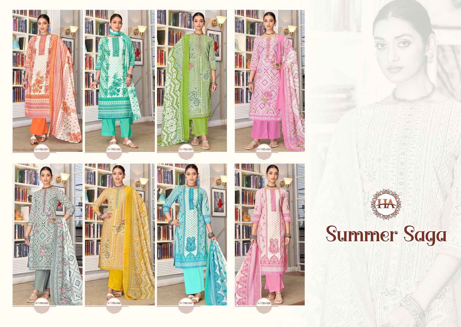 Harshit Fashion Summer Saga Suits - Wholesale Market Surat ( 8 Pcs Catalogue )