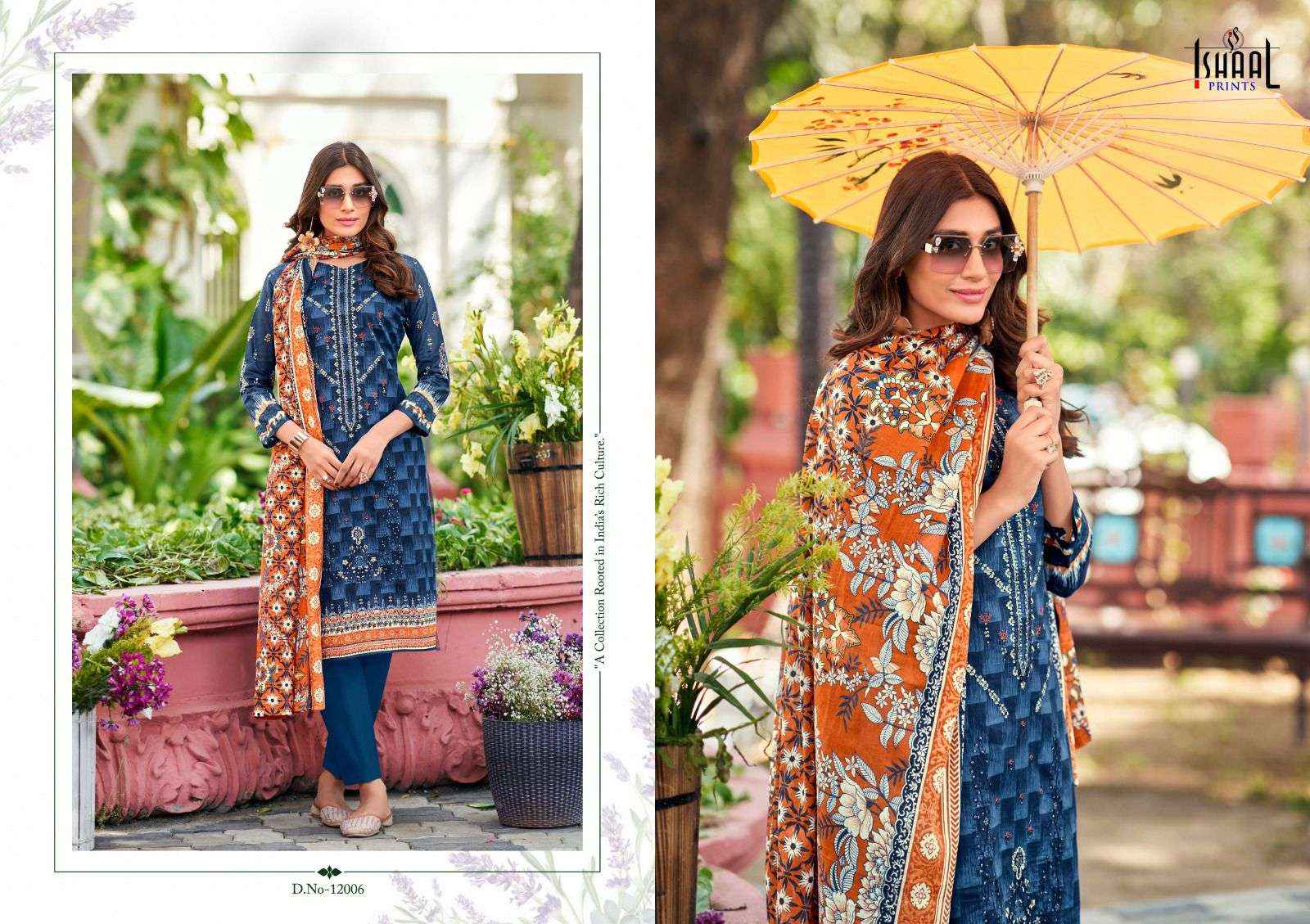 Ishaal Prints Embroidered Vol 12 Pure Lawn With Self Embroidered Dress Material ( 10 Pcs Catalogue )