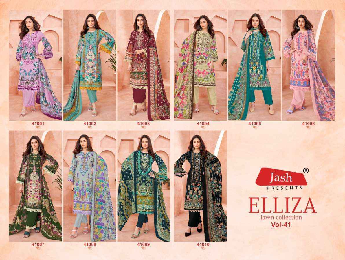 Jash Elliza Vol 41 Wholesale Cotton Dress Material ( 10 pcs Catalogue )