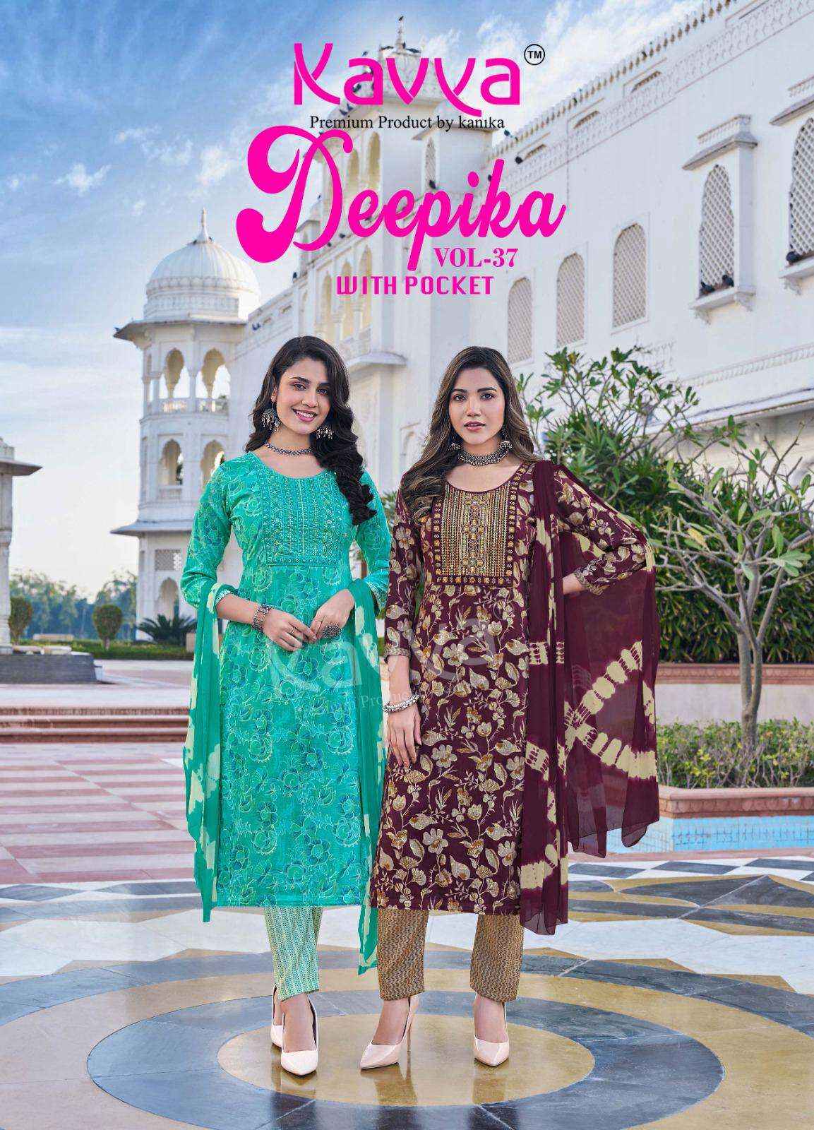 Kavya Deepika Vol 37 Wholesale Designer Readymade Suits ( 10 Pcs Catalogue )