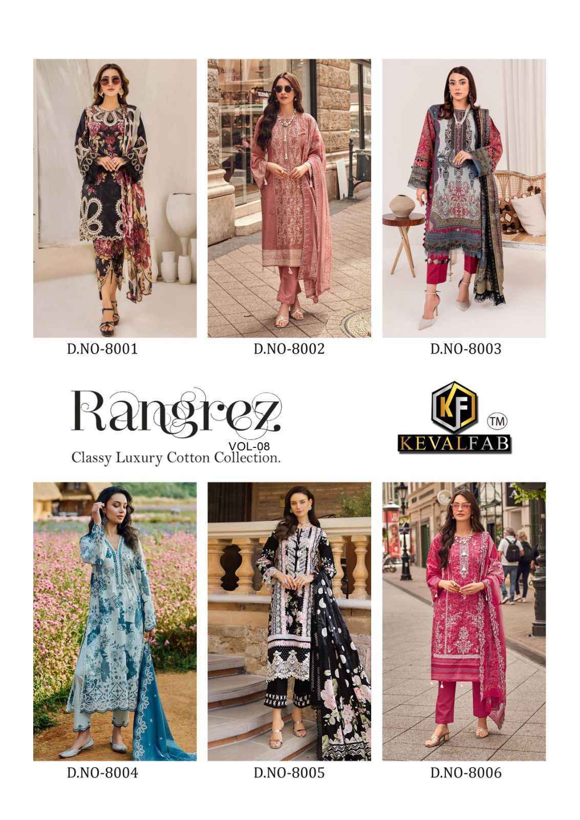 Keval Fab Rangrez Vol 8 Wholesale Cotton Dress Material ( 6 pcs Catalogue )