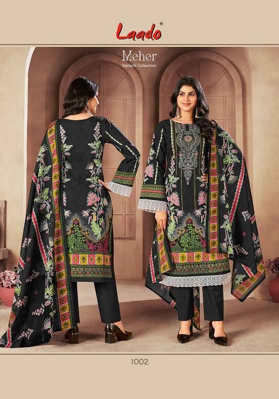 Laado Meher Vol 1 Lawn Cotton Wholesale Ladies Dress Material ( 6 Pcs Catalogue )