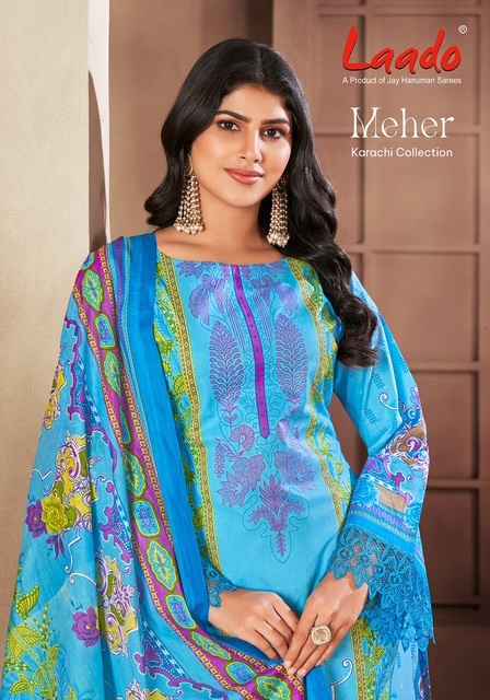 Laado Meher Vol 1 Lawn Cotton Wholesale Ladies Dress Material ( 6 Pcs Catalogue )