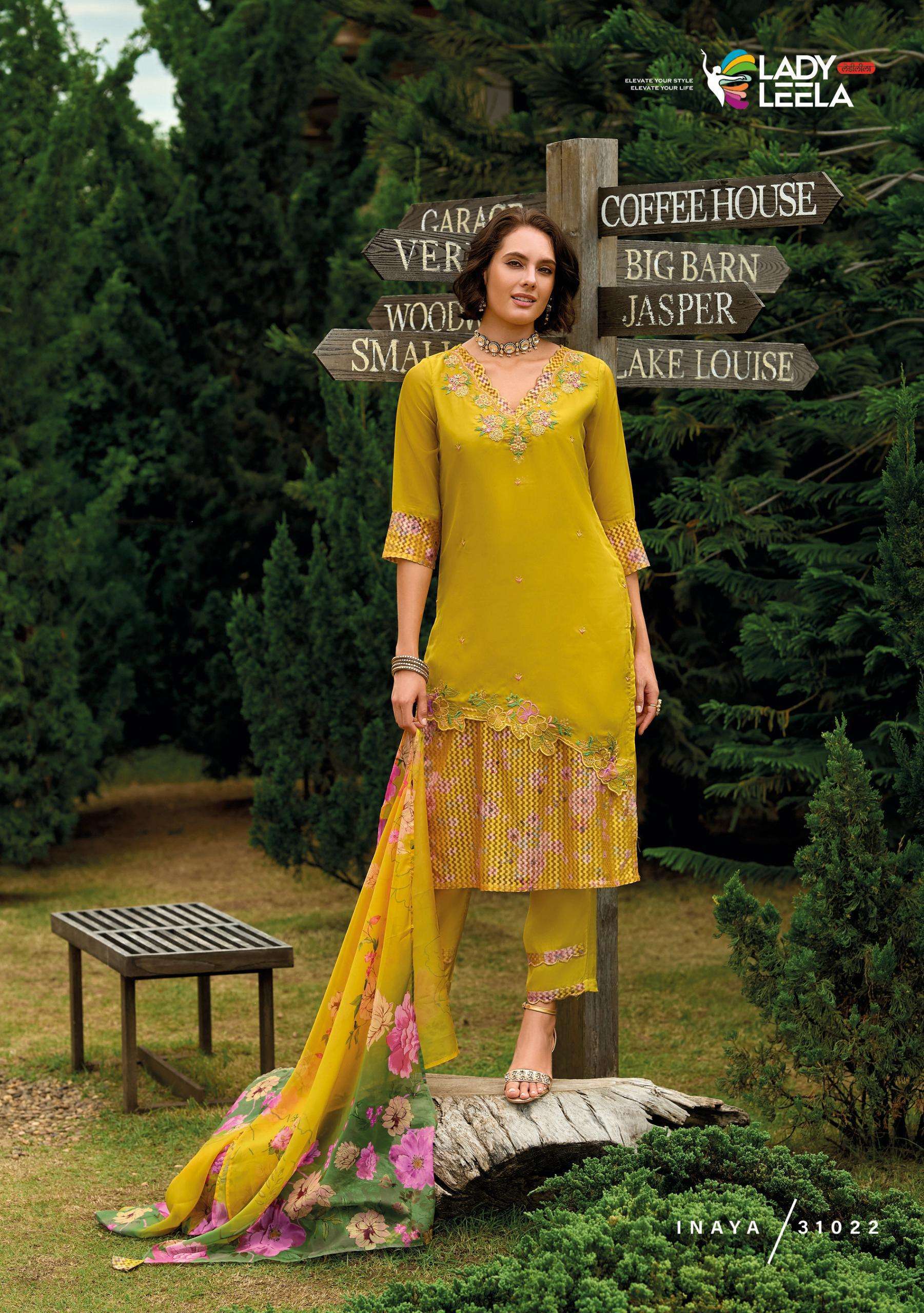 LADY LEELA INAYA VOL 2 ORGANZA BEAUTIFUL LADIES SUIT WHOLESALE PRICE ( 6 PCS CATALOG )