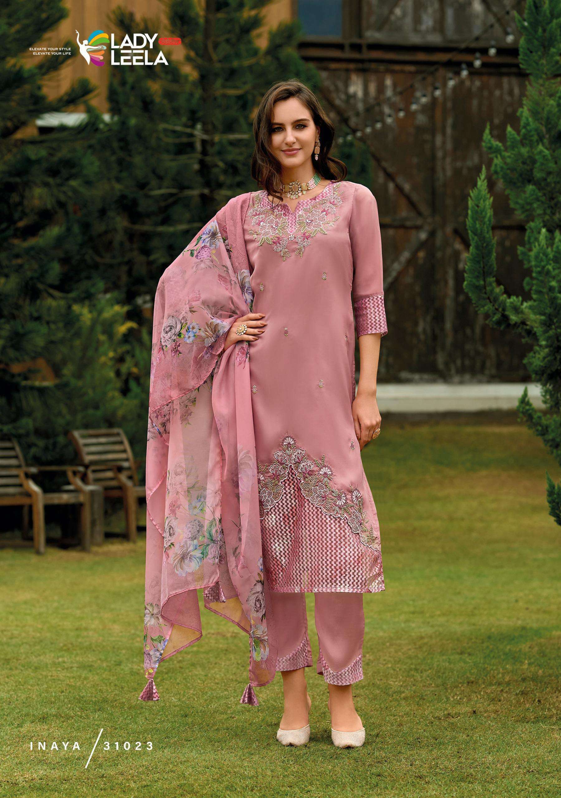 LADY LEELA INAYA VOL 2 ORGANZA BEAUTIFUL LADIES SUIT WHOLESALE PRICE ( 6 PCS CATALOG )