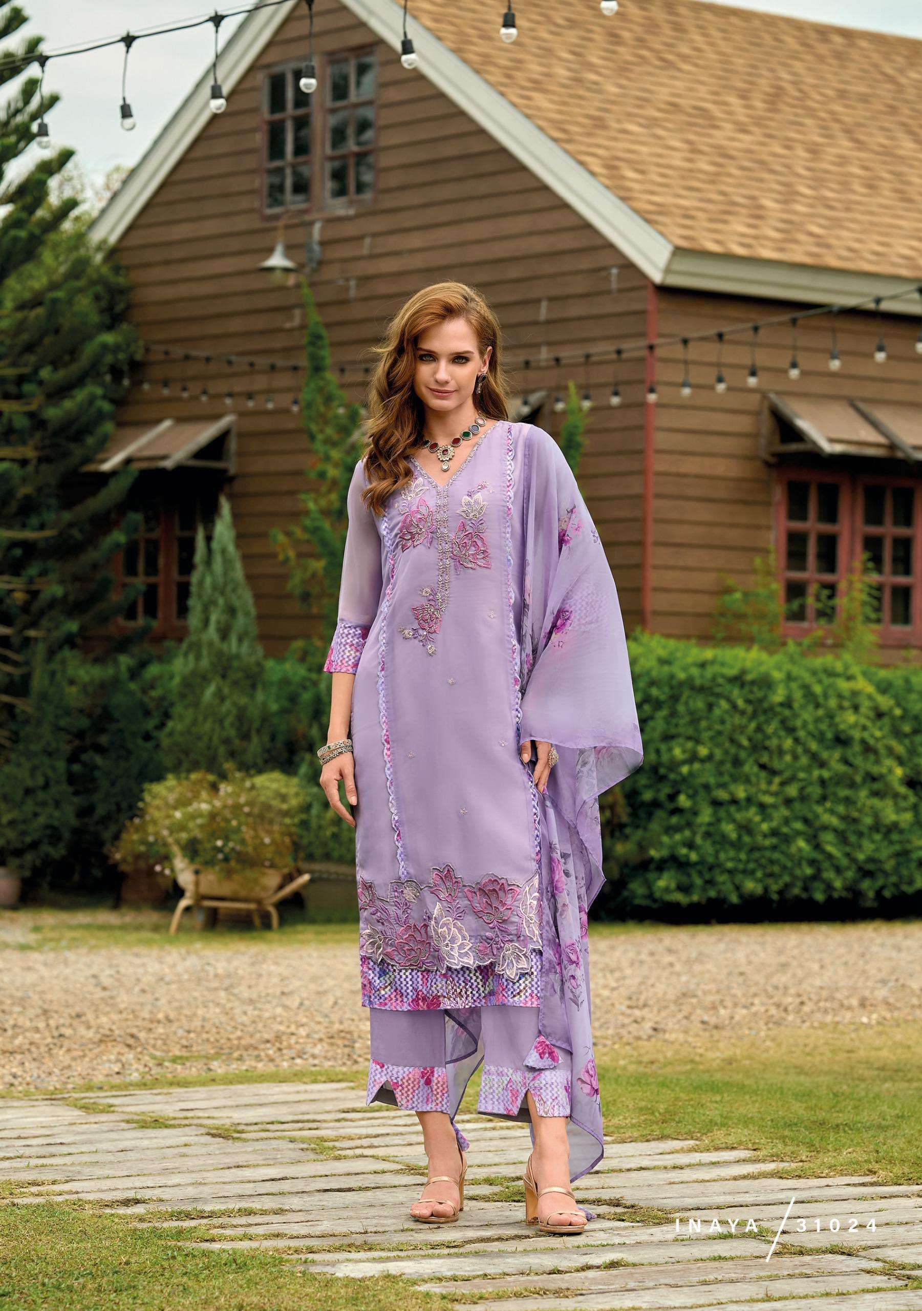 LADY LEELA INAYA VOL 2 ORGANZA BEAUTIFUL LADIES SUIT WHOLESALE PRICE ( 6 PCS CATALOG )