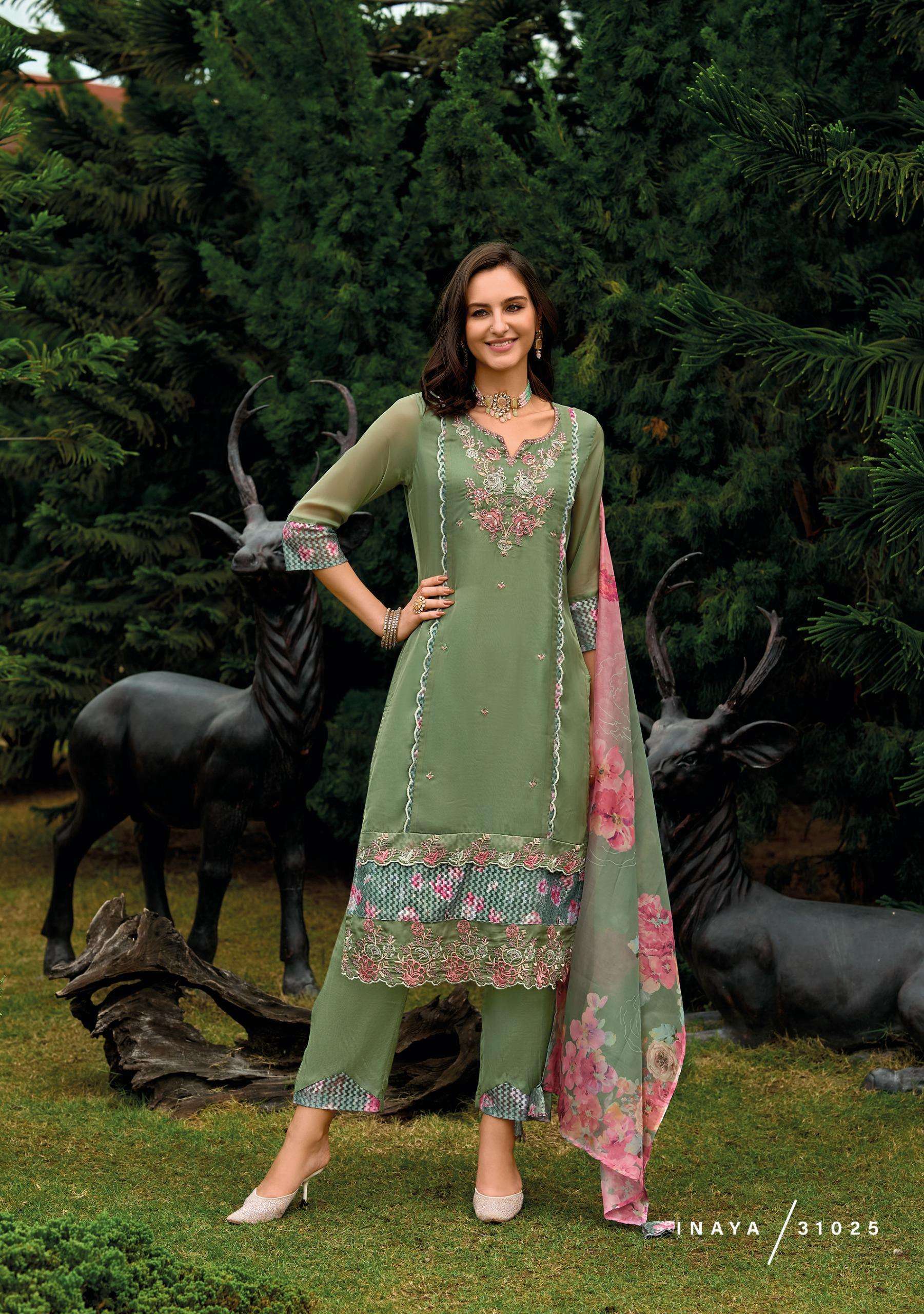 LADY LEELA INAYA VOL 2 ORGANZA BEAUTIFUL LADIES SUIT WHOLESALE PRICE ( 6 PCS CATALOG )
