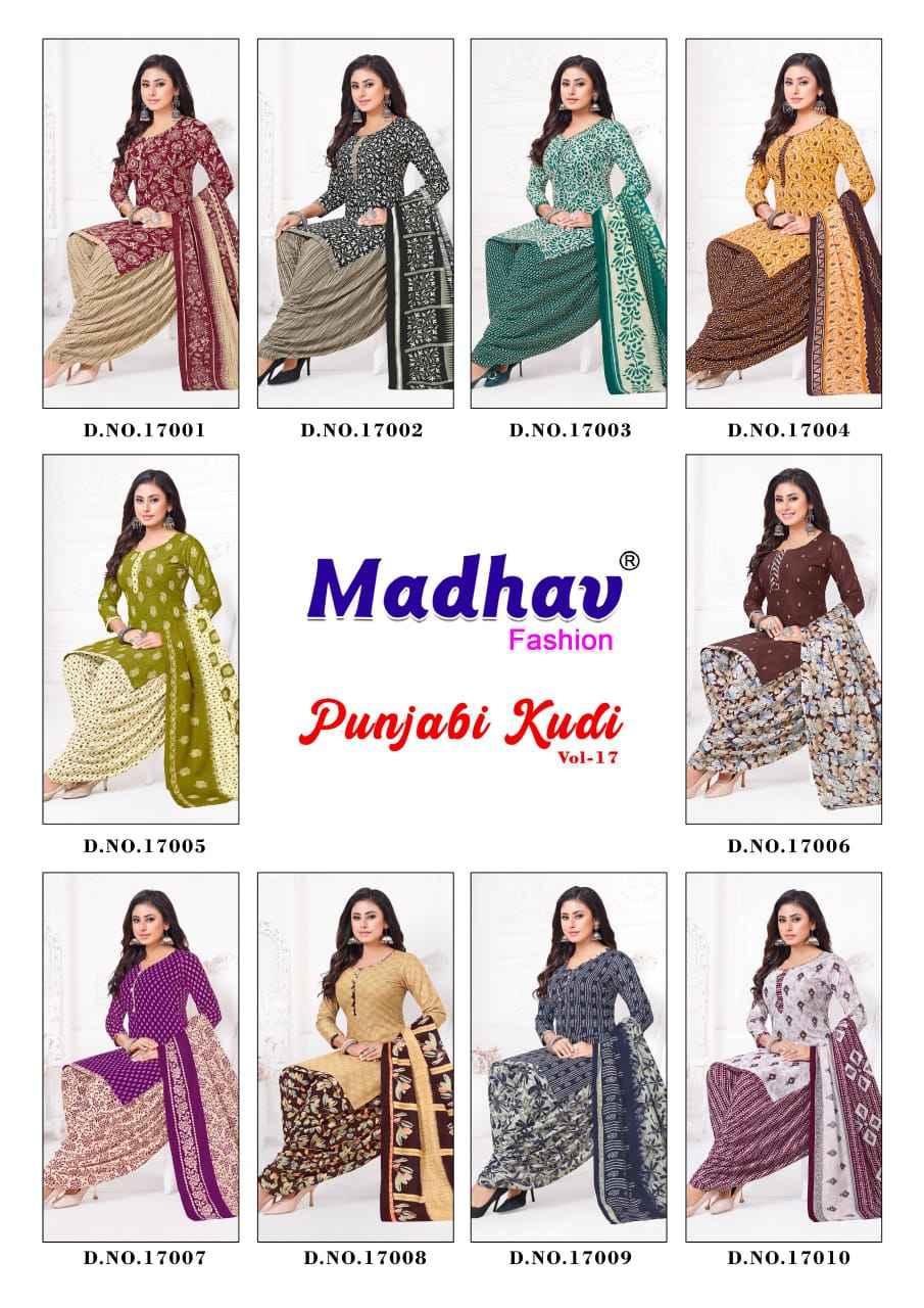 Madhav Panjabi Kudi Vol 17 Wholesale Printed Cotton Dress Material ( 10 Pcs Catalogue )