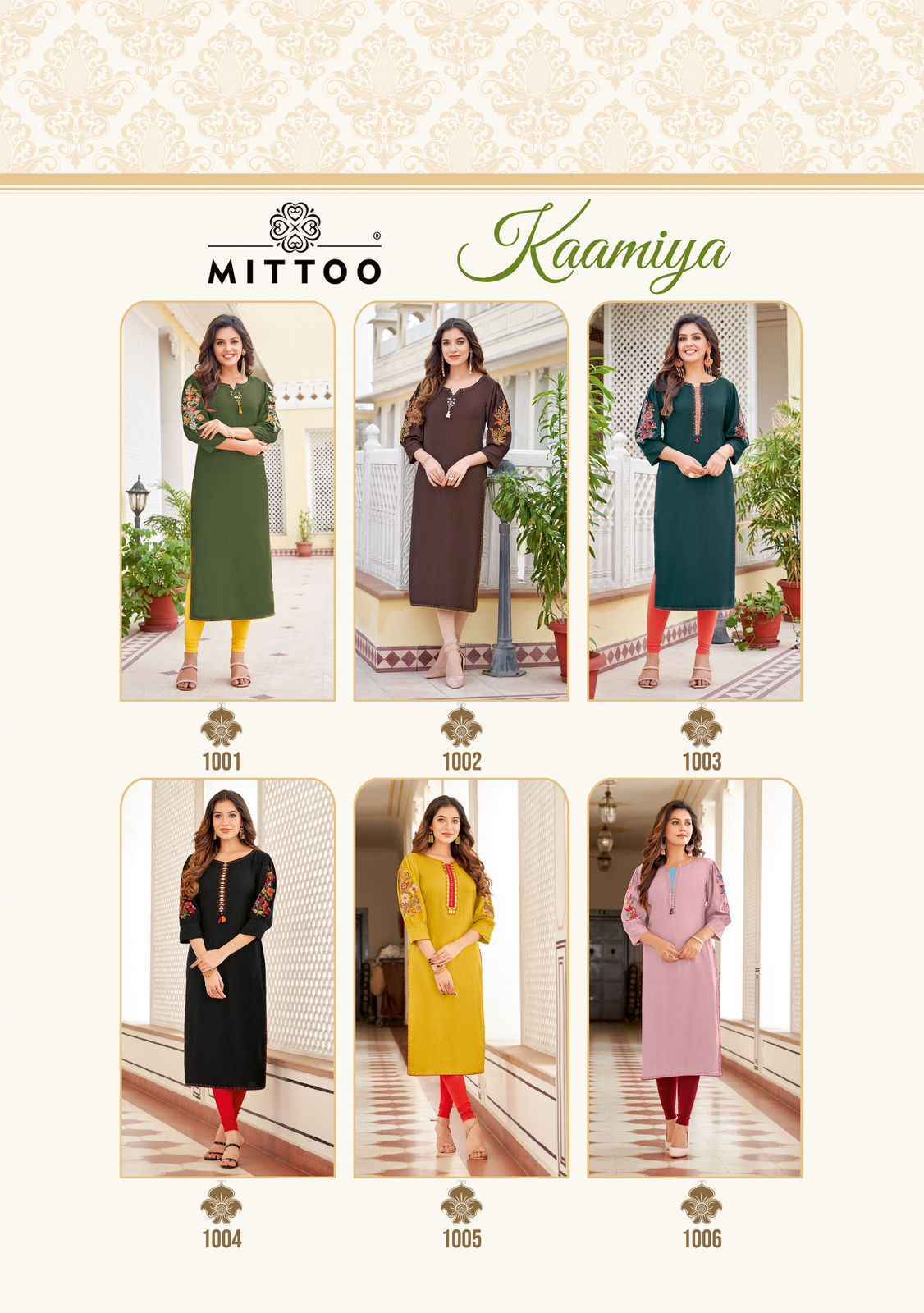 Mittoo Fashion Kaamiya Wholesale Rayon Kurti ( 6 pcs Catalogue )